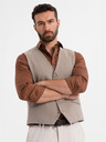 Ombre Clothing Herren beige Anzugsweste mit klassischen Details und Futter