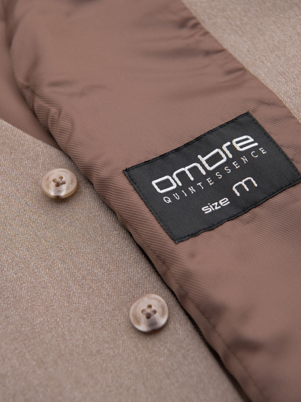 Ombre Clothing Herren beige Anzugsweste mit klassischen Details und Futter