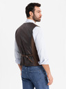 Ombre Clothing Herren braune Anzugsweste mit klassischen Details und Futter