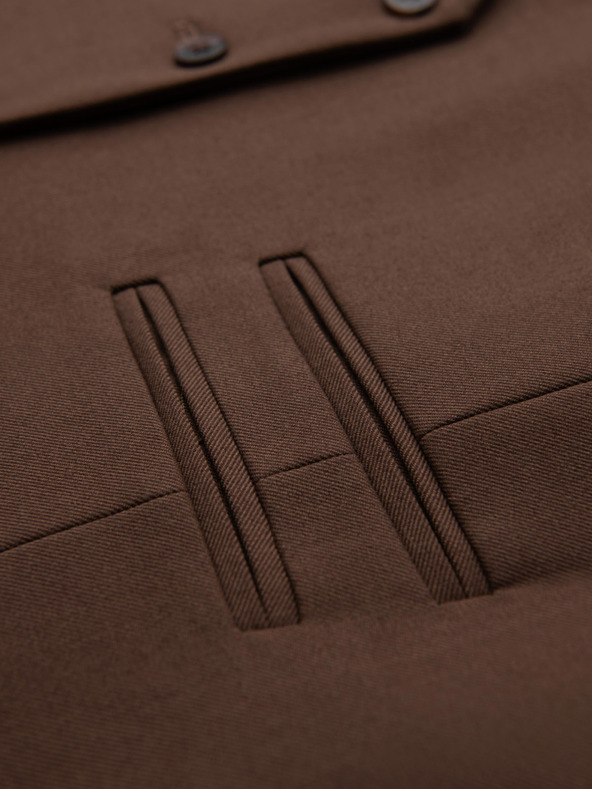 Ombre Clothing Herren braune Anzugsweste mit klassischen Details und Futter