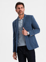 Ombre Clothing Herren blaues Sakko SLIM mit feiner Textur
