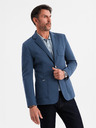Ombre Clothing Herren blaues Sakko SLIM mit feiner Textur