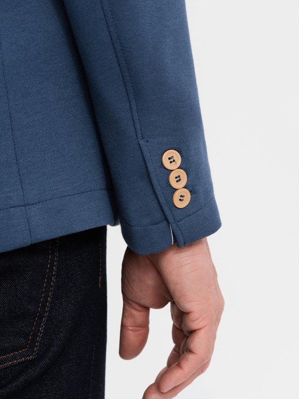 Ombre Clothing Herren blaues Sakko SLIM mit feiner Textur