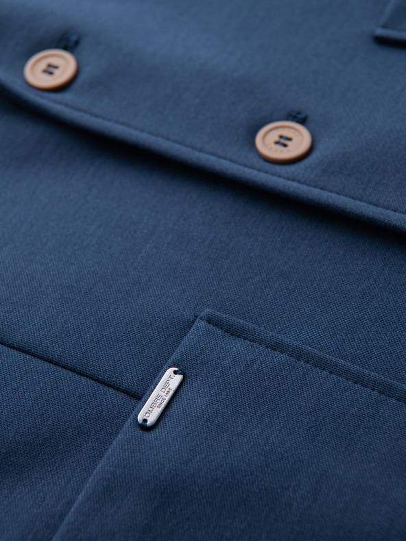 Ombre Clothing Herren blaues Sakko SLIM mit feiner Textur