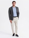 Ombre Clothing Herren graues Sakko SLIM aus fein strukturiertem Strick