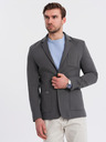 Ombre Clothing Herren graues Sakko SLIM aus fein strukturiertem Strick