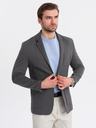 Ombre Clothing Herren graues Sakko SLIM aus fein strukturiertem Strick