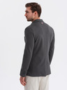 Ombre Clothing Herren graues Sakko SLIM aus fein strukturiertem Strick