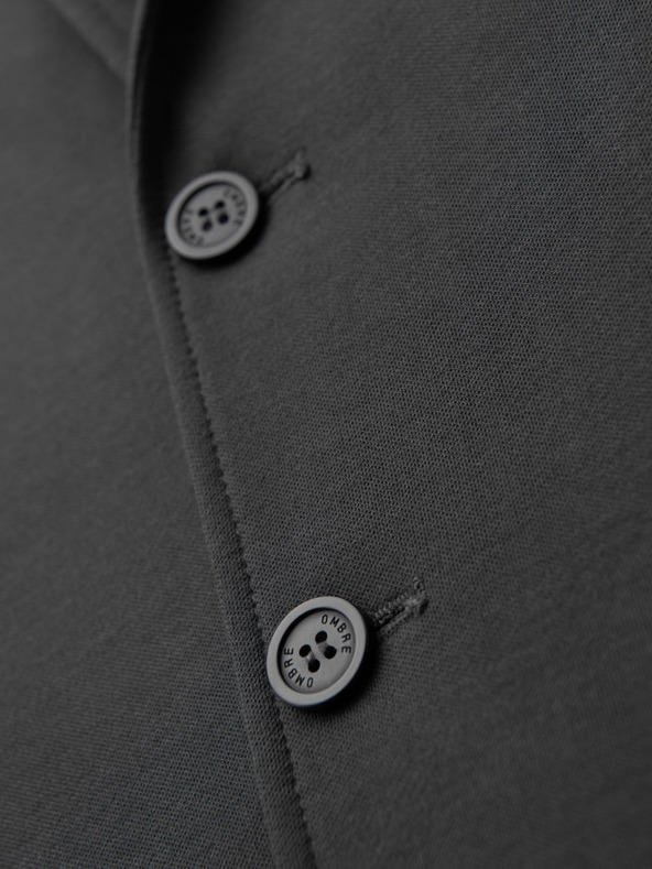 Ombre Clothing Herren graues Sakko SLIM aus fein strukturiertem Strick