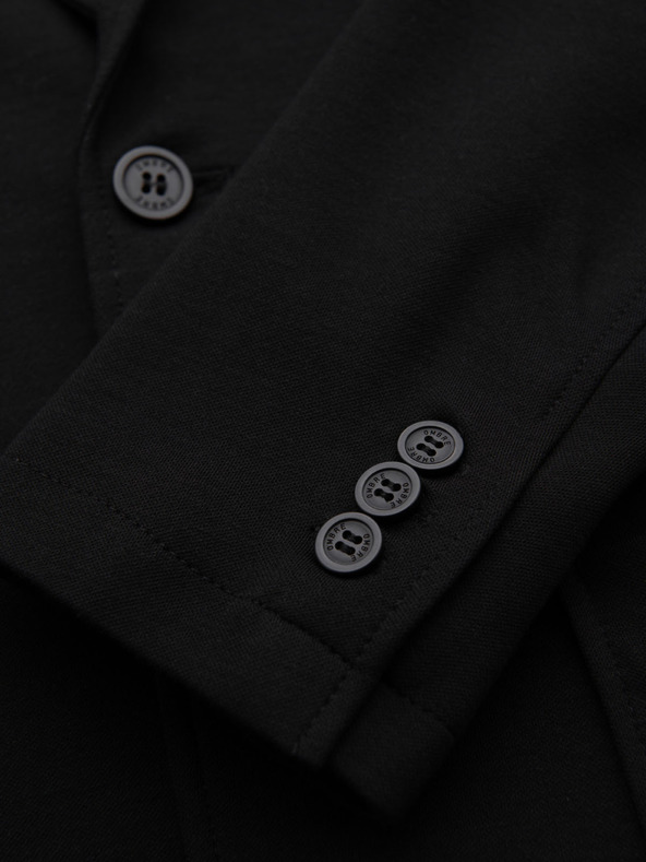 Ombre Clothing Herren schwarzes Sakko SLIM mit feiner Textur