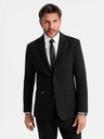 Ombre Clothing Herren schwarzes Sakko SLIM mit feiner Textur