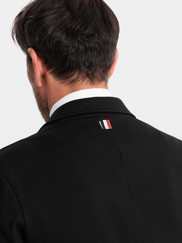 Ombre Clothing Herren schwarzes Sakko SLIM mit feiner Textur