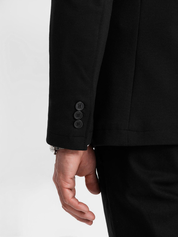 Ombre Clothing Herren schwarzes Sakko SLIM mit feiner Textur