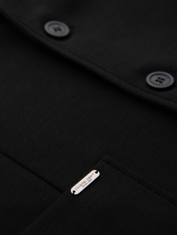 Ombre Clothing Herren schwarzes Sakko SLIM mit feiner Textur