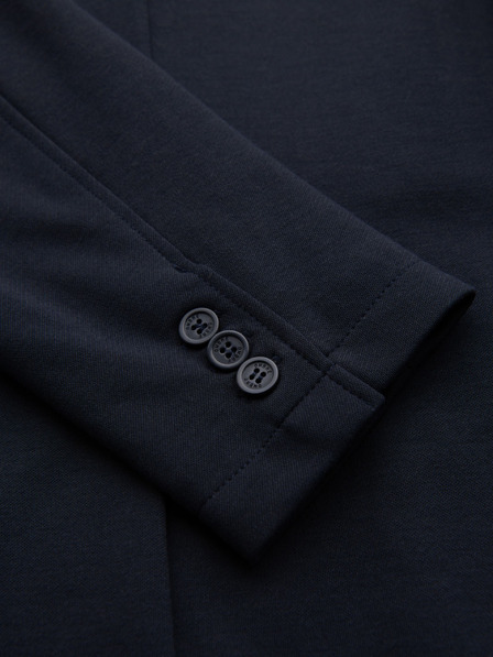 Ombre Clothing Herren dunkelblau Sakko SLIM aus fein strukturiertem Strick