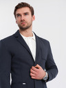Ombre Clothing Herren dunkelblau Sakko SLIM aus fein strukturiertem Strick