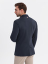 Ombre Clothing Herren dunkelblau Sakko SLIM aus fein strukturiertem Strick