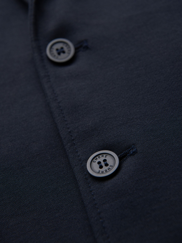 Ombre Clothing Herren dunkelblau Sakko SLIM aus fein strukturiertem Strick