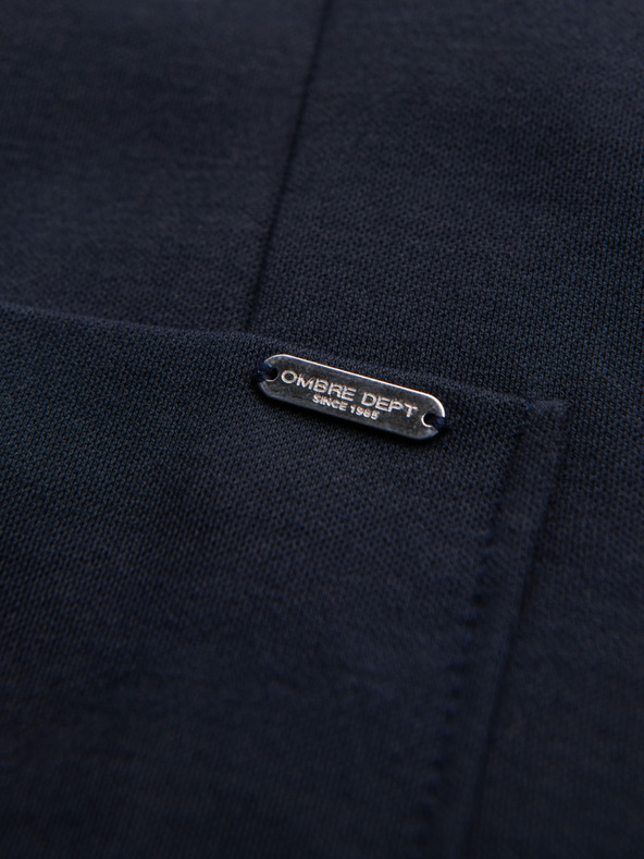 Ombre Clothing Herren dunkelblau Sakko SLIM aus fein strukturiertem Strick