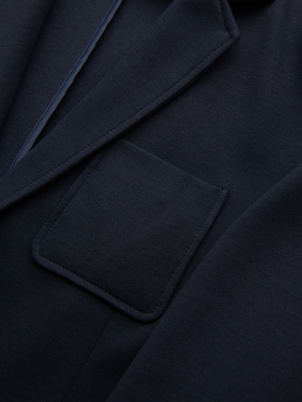 Ombre Clothing Herren dunkelblau Sakko SLIM aus fein strukturiertem Strick