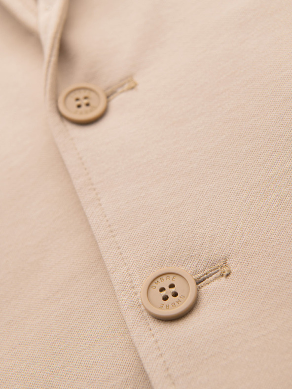 Ombre Clothing Herren beiges Sakko SLIM aus fein strukturiertem Strick