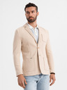 Ombre Clothing Herren beiges Sakko SLIM aus fein strukturiertem Strick
