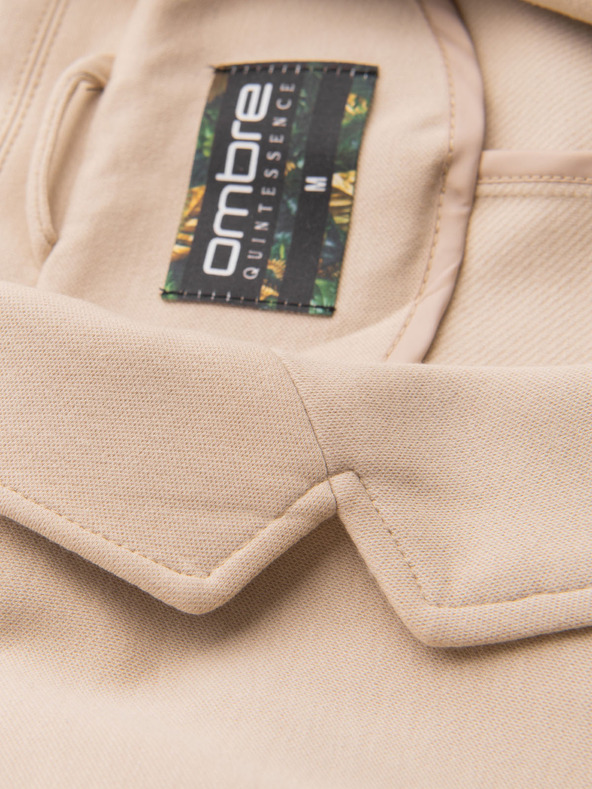 Ombre Clothing Herren beiges Sakko SLIM aus fein strukturiertem Strick