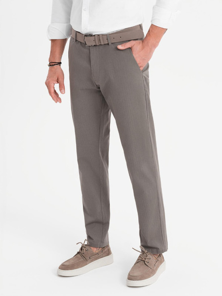 Ombre Clothing Herren Chino-Hose REGULAR FIT mit feiner Struktur - grau