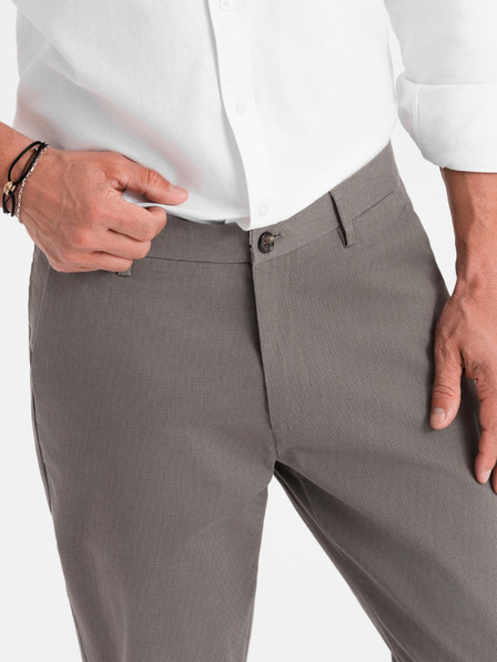Ombre Clothing Herren Chino-Hose REGULAR FIT mit feiner Struktur - grau