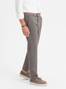 Ombre Clothing Herren Chino-Hose REGULAR FIT mit feiner Struktur - grau