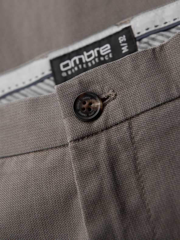 Ombre Clothing Herren Chino-Hose REGULAR FIT mit feiner Struktur - grau