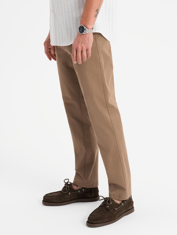 Ombre Clothing Herren Chino-Hose REGULAR FIT mit feiner Struktur - dunkelbeige