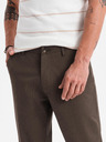Ombre Clothing Herren Chino-Hose REGULAR FIT mit feiner Struktur - braun