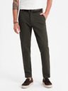 Ombre Clothing Herren Chino-Hose REGULAR FIT mit feiner Struktur - dunkelgrün