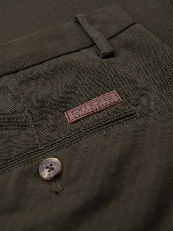 Ombre Clothing Herren Chino-Hose REGULAR FIT mit feiner Struktur - dunkelgrün