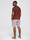 Ombre Clothing Herren Poloshirt ohne Knöpfe mit klassischer Bindung - dunkelbraun