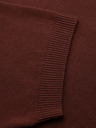 Ombre Clothing Herren Poloshirt ohne Knöpfe mit klassischer Bindung - dunkelbraun