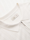 Ombre Clothing Herren Poloshirt mit Reißverschluss am Ausschnitt - weiß