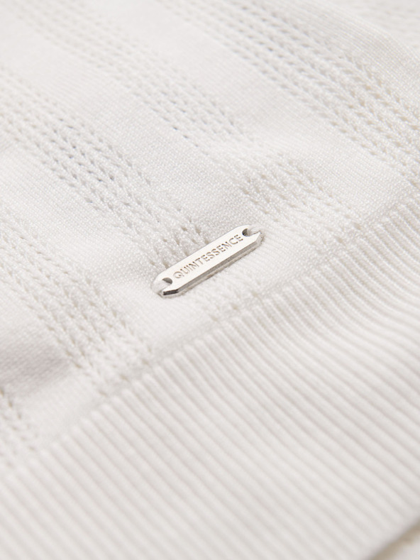 Ombre Clothing Herren Poloshirt mit Reißverschluss am Ausschnitt - weiß