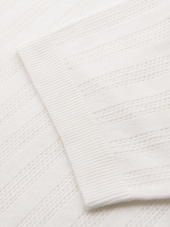 Ombre Clothing Herren Poloshirt mit Reißverschluss am Ausschnitt - weiß