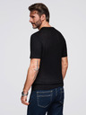 Ombre Clothing Herren Poloshirt mit Reißverschluss am Ausschnitt - schwarz