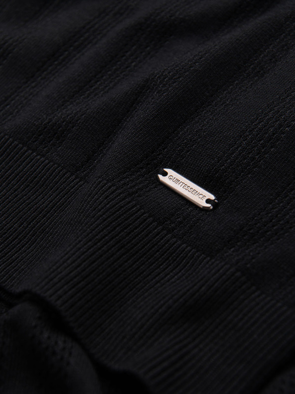 Ombre Clothing Herren Poloshirt mit Reißverschluss am Ausschnitt - schwarz