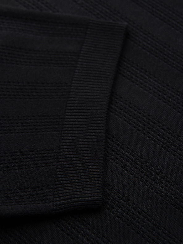 Ombre Clothing Herren Poloshirt mit Reißverschluss am Ausschnitt - schwarz