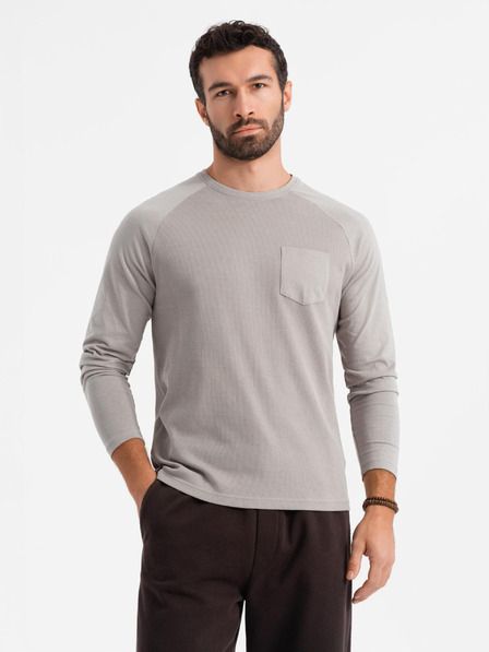 Ombre Clothing Herren graues Baumwoll-Langarmshirt