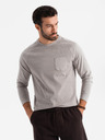 Ombre Clothing Herren graues Baumwoll-Langarmshirt