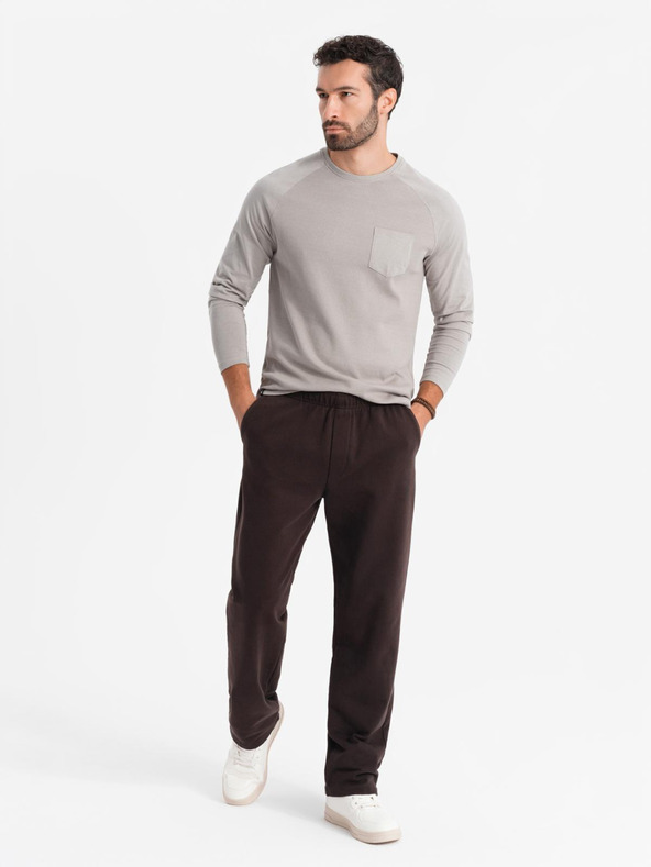 Ombre Clothing Herren graues Baumwoll-Langarmshirt