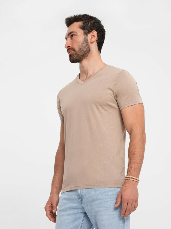Ombre Clothing Graues Herren T-Shirt aus Baumwolle mit Rundhalsausschnitt Ombre Clothing