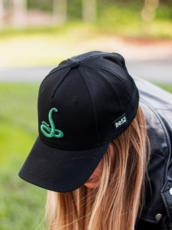 Be52 Be52 Snake Premium-Basecap schwarz/grün