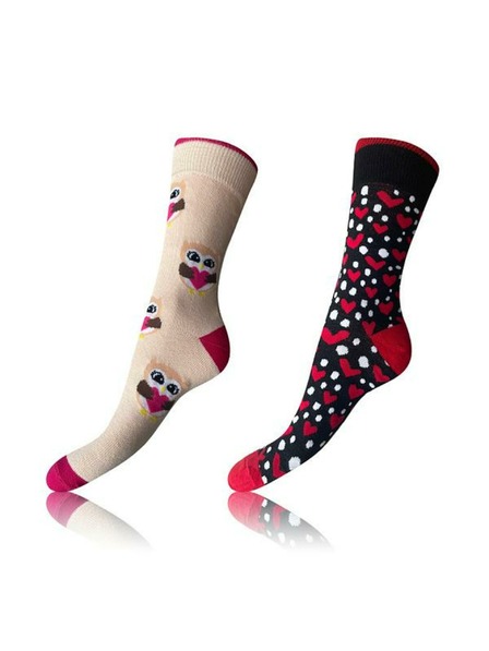 Bellinda Lustige Socken 2 Paar - weiß - rot - schwarz
