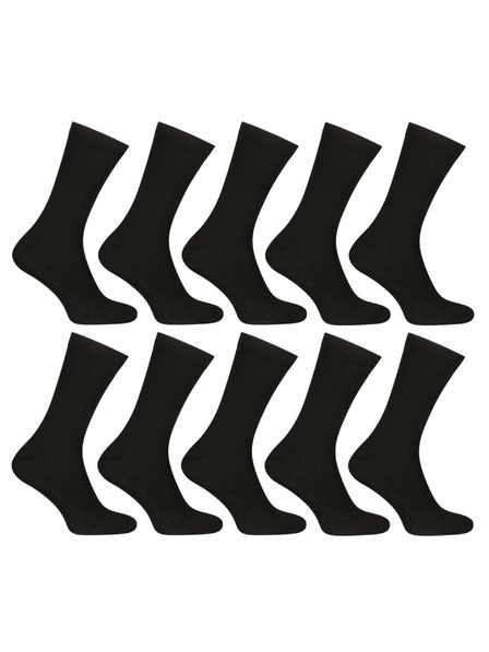 Nedeto 10er-Set - Nedeto hohe Bambus-Socken schwarz